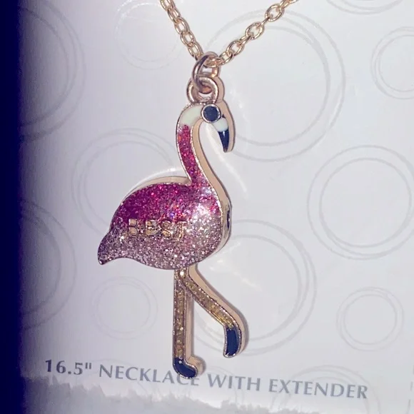 16 1/2 inch flamingo Best friends necklace - Picture 3 of 4